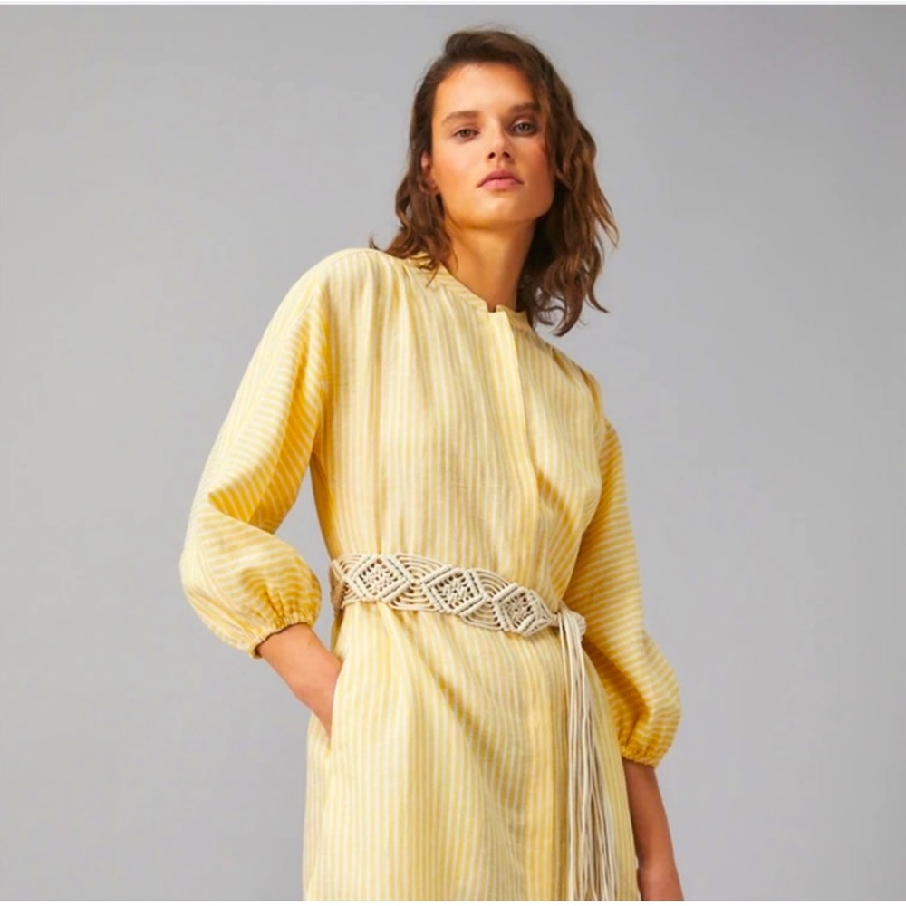 Tory Burch Yellow Stripe Linen Dress- NWT, size S